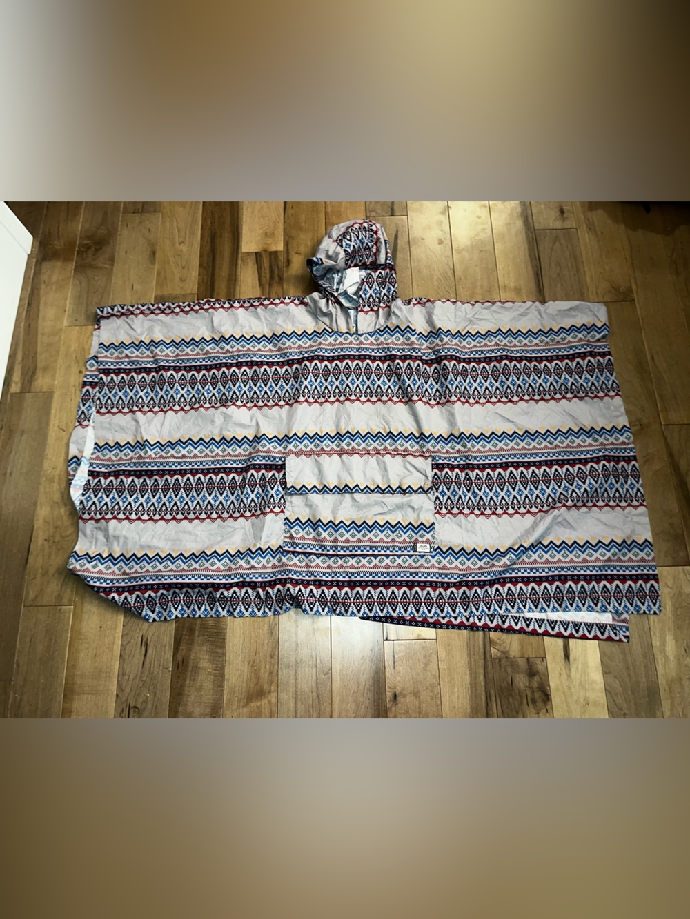 Kavu Unisex pullover Windbreaker poncho Osfa Aztec Theme euc